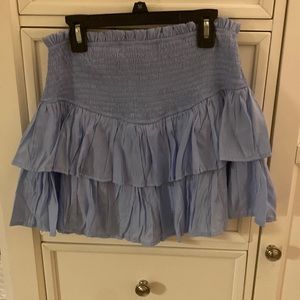 Blue skirt with shorts under